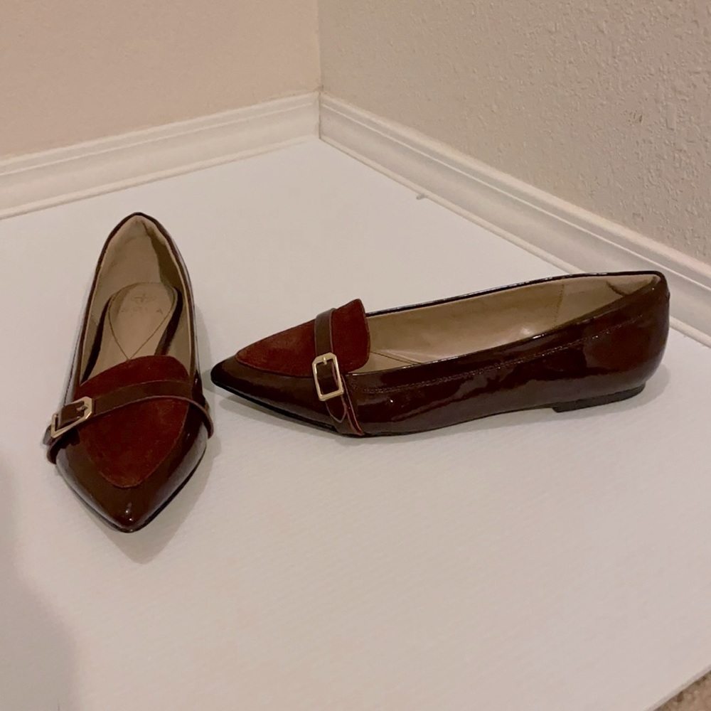 Burgundy flats